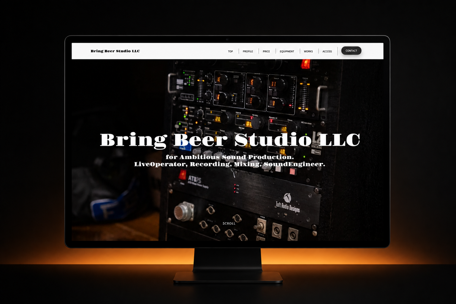 Bring Beer Studio ウェブサイトのPCモックアップ